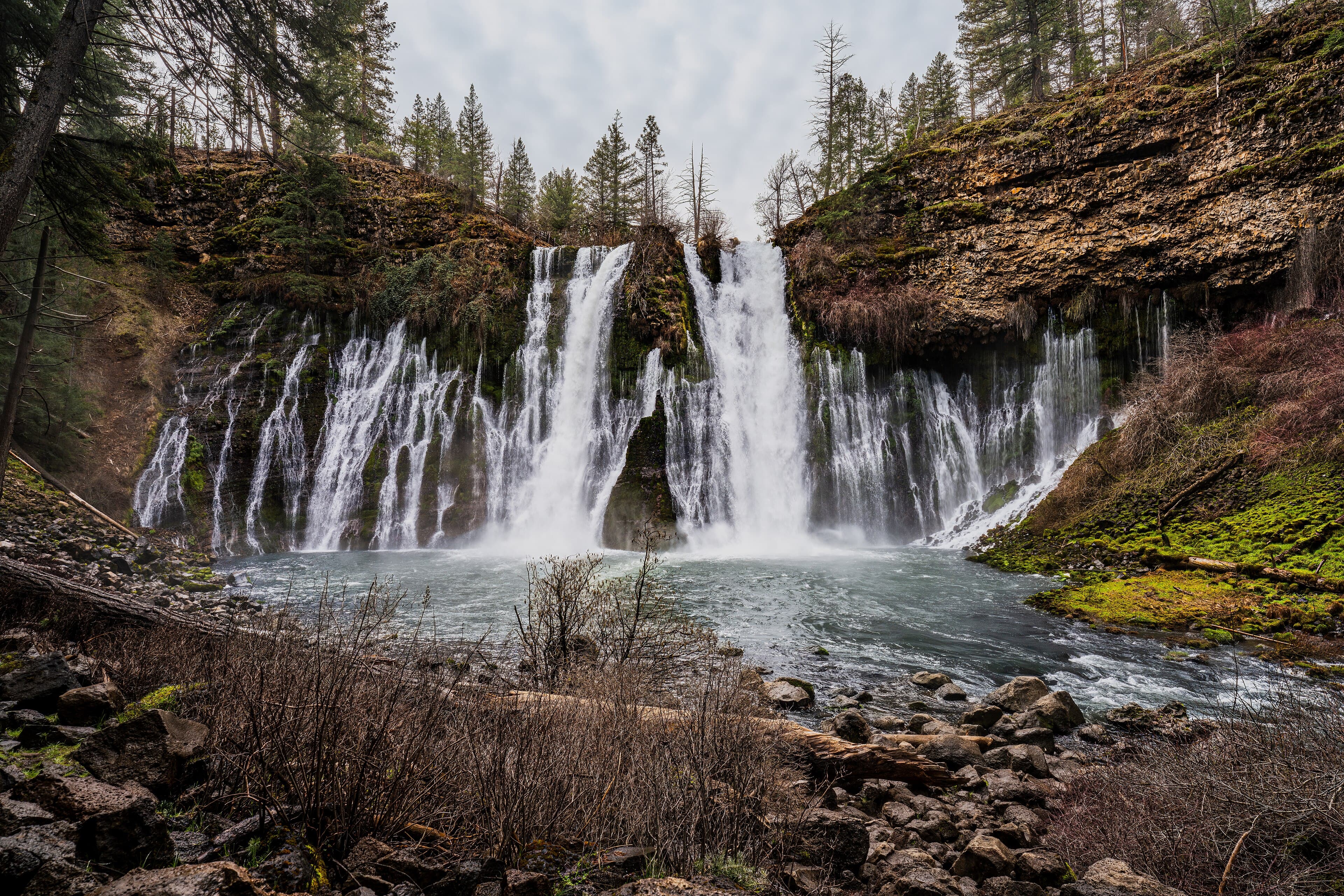 Burney Falls Runs at Full Volume in a Drought