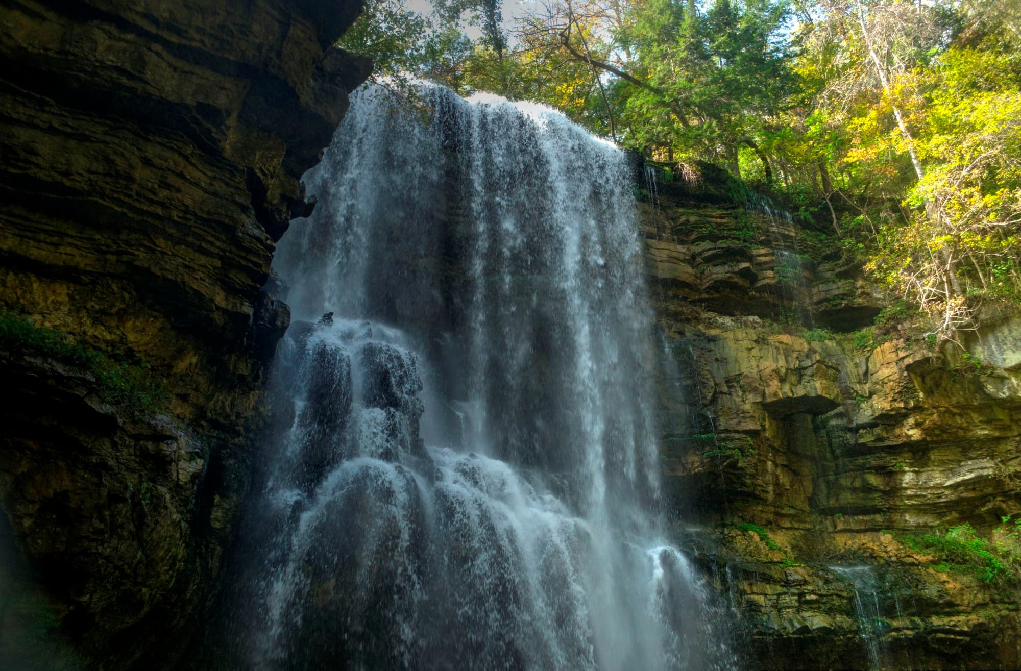 Virgin Falls Comes Out of a Cave and Vanishes Into the Ground